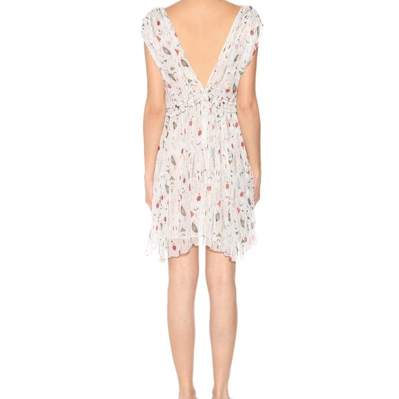 NWT Isabel Marant Etoile Estelle Plunging V-Neck Dress Black Blue White Dots 38 - Picture 4 of 11